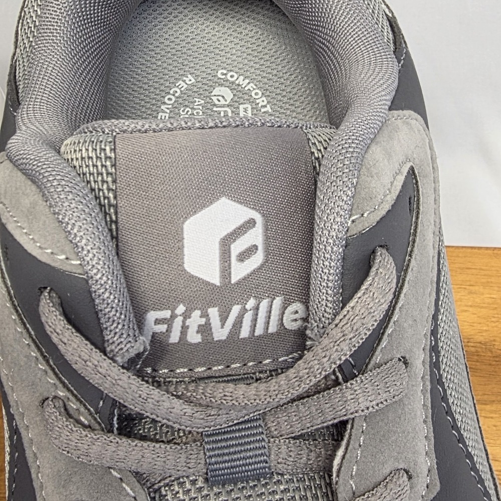 FitVille Marca Arch & Heel Support Wide EW Men's Size 12 White Gray AERAM - Picture 7 of 11